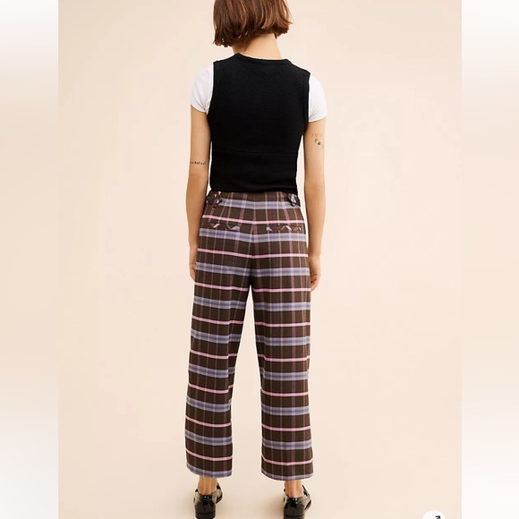 Free People Acadia Plaid Trouser Pant NWT - Picture 8 of 8